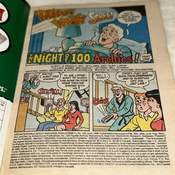 📚BOOK SALE 5 for $20📚 Archie's Double Digest No. 100 June 1998 - Picture 2 of 12